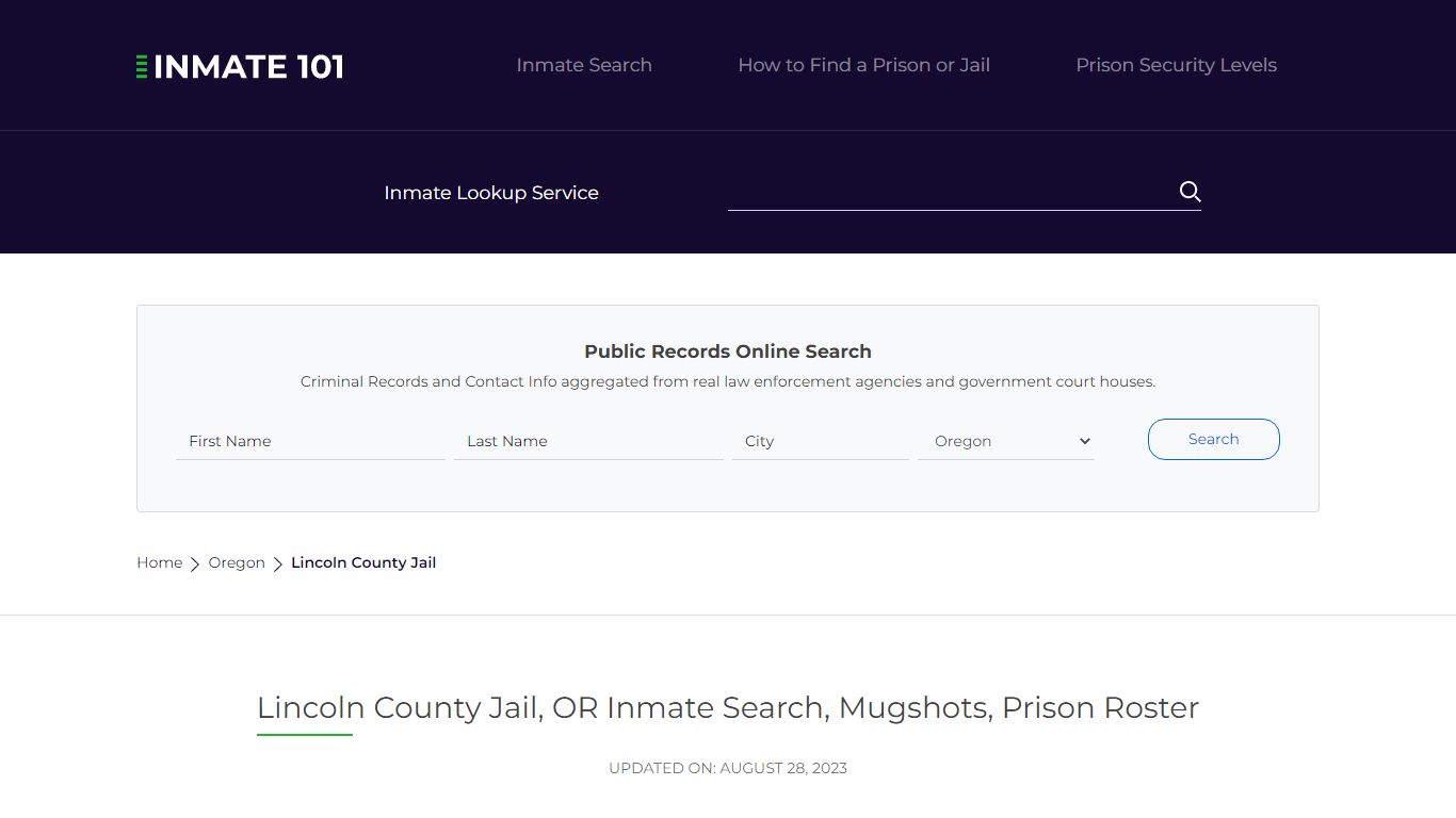 Lincoln County Jail, OR Inmate Search, Mugshots, Prison Roster
