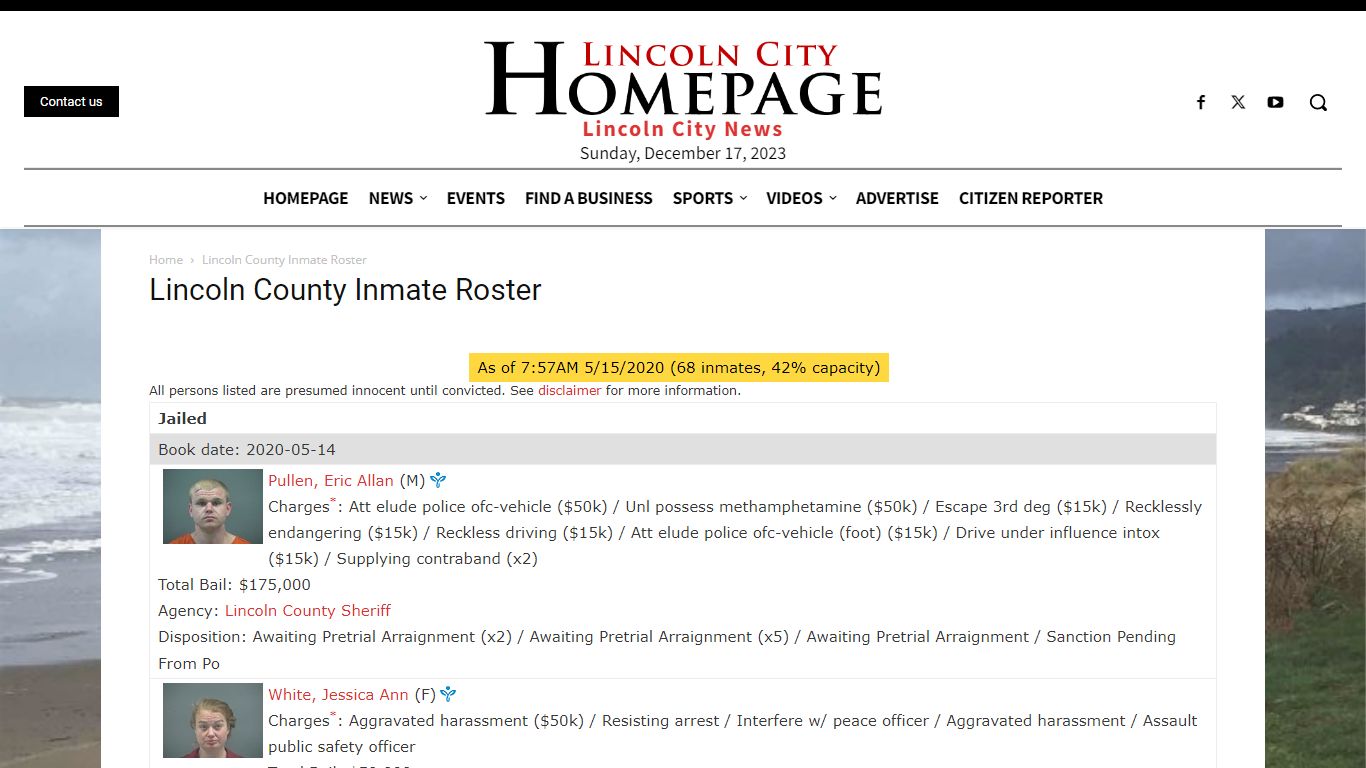 Enhanced Lincoln County Inmate Roster - Lincoln City Homepage